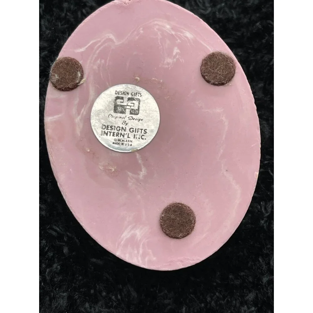 Design Gifts Pink Soapstone Oval Jewelry Trinket Box 1974